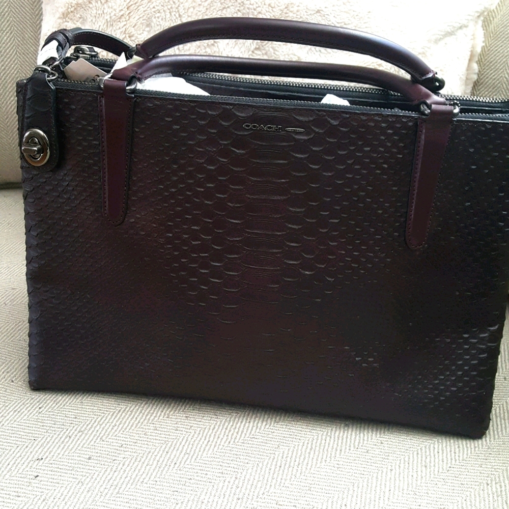 STUNNING Brand New Embossed Python Coach Purse